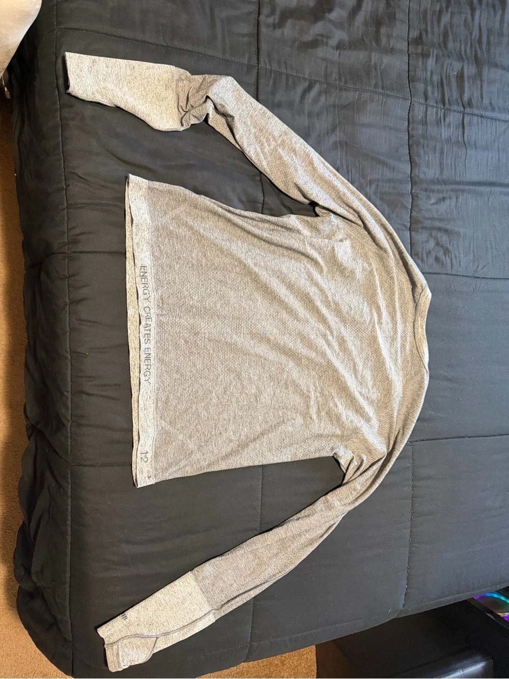 Light Gray Long Sleeve Crewneck Top Lululemon Womens Size 12